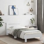 vidaXL Cadre de lit sans matelas avec lumières LED blanc 75x190 cm