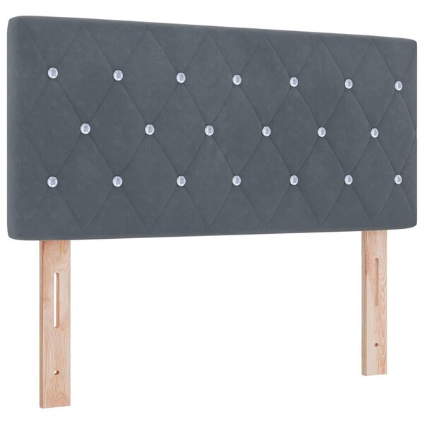 vidaXL Tête de lit LED avec bandes LED Gris foncé 90 cm Velours