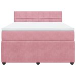 vidaXL Sommier à lattes de lit avec matelas Rose 140x200 cm Velours