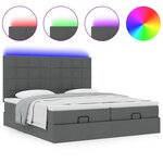 VidaXL Cadre de lit ottoman avec matelas gris foncé 200x200cm tissu
