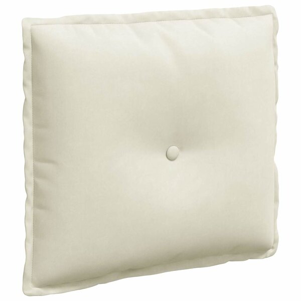 vidaXL Coussin de Dos Crème 50 x 45 cm Tissu en velours côtelé