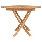 vidaXL Table de jardin pliante Naturel Ø 110 x 75 cm