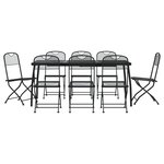 vidaXL Ensemble à manger de jardin 9 Pièces anthracite métal maille