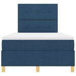 vidaXL Lit à ressorts avec matelas Bleu 120 x 190 cm tissu