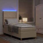 vidaXL Lit à ressorts avec matelas Crème 140 x 200 cm tissu