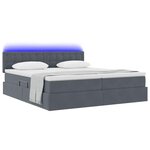 vidaXL Lit de rangement LED avec matelas Gris foncé 180 x 200 cm