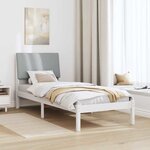 vidaXL Cadre de lit Blanc et gris clair 80 x 200 cm Bois massif en pin
