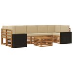 vidaXL Ensemble de canapés d'extérieur 8 Pièces Naturel et Beige