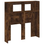vidaXL Tête de lit à LED chêne fumé 100x18 5x103 5cm bois d'ingénierie