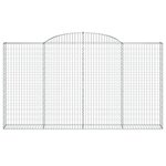 vidaXL Paniers à gabions arqués 8 Pièces 300x30x160/180 cm fer galvanisé