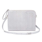 Grande Pochette Zippée Pour Ordinateur 14'' - Gris - 100  Cuir - Homme - Ordinateur - Renfort En Mousse - Double Porté - Draeger paris