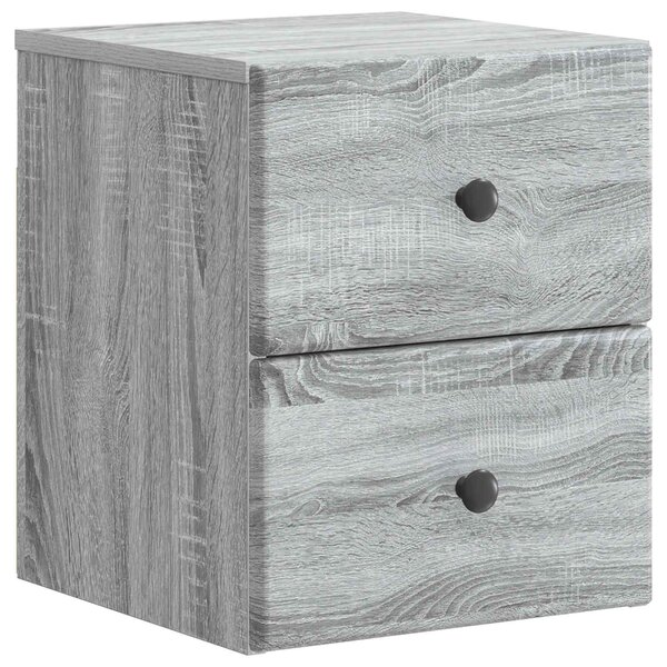 vidaXL Cabinet de chevet mural Sonoma gris 34 5 x 33 x 40 cm