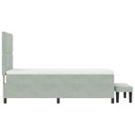 vidaXL Lit à ressorts avec matelas Gris clair 90 x 190 cm Velours