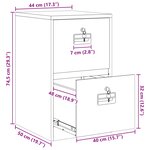 vidaXL Cabinet de Dossier avec tiroir Anthracite 44 x 50 x 106.5 cm