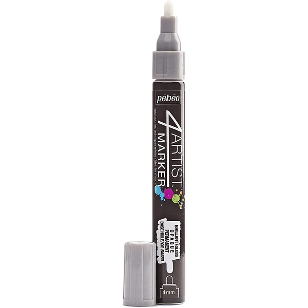 Marqueur peinture 4ARTIST pointe ogive 4 mm ARGENT PÉBÉO