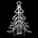 vidaXL Arbres de Noël pliables avec LED 3 Pièces Blanc chaud 87x87x93 cm