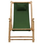 vidaXL Chaise de terrasse Bambou et toile Vert