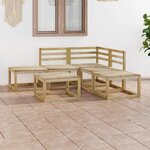 Vidaxl salon de jardin 6 pièces bois de pin imprégné de vert