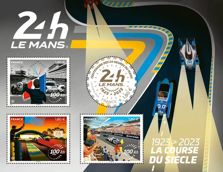 Bloc 4 timbres - 24h du Mans - Lettre internationale