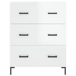 vidaXL Buffet Blanc brillant 69 5x34x90 cm Bois d'ingénierie