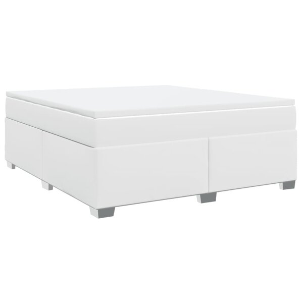 vidaXL Sommier à lattes de lit avec matelas Blanc 180x200cm Similicuir