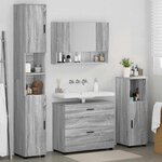 vidaXL Ensemble de mobilier de salle de bain 4 Pièces Sonoma gris