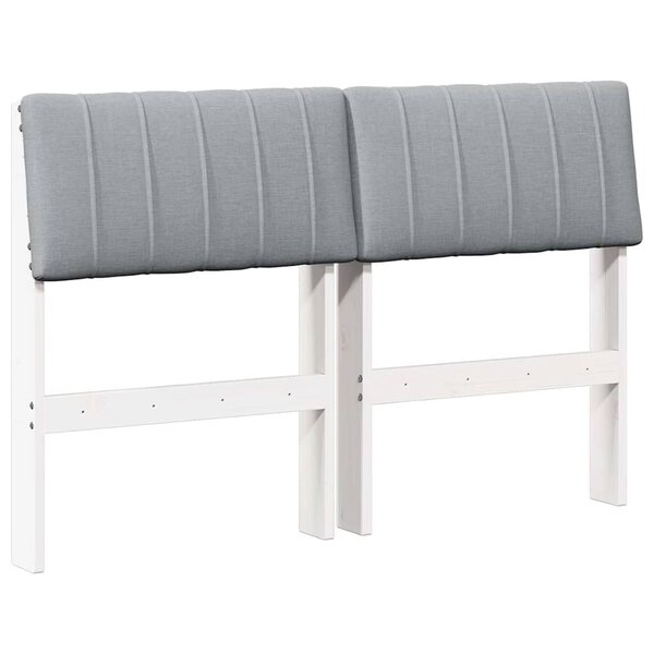 vidaXL Tête de lit capitonnée Gris clair 120 cm Pin massif