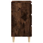 vidaXL Tables de chevet et pieds en bois 2 Pièces Chêne fumé 40x35x69 cm