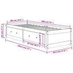 vidaXL Lit de jour sans matelas cire marron 90x190 cm bois pin massif