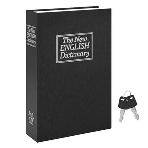 ACROPAQ Coffre Fort Discret à clé Livre- Coffre-fort a clé 26 5X20X6 5 cm simulé en livre- Sécurisez vos objets- Noir