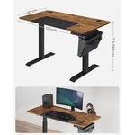 Bureau assis debout électrique 60 x 120 x (72-120) cm table réglable en hauteur mémoire 4 hauteurs pochette cadre en acier dessus de table épais blanc 2_0004546
