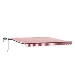 vidaXL Store rétractable manuel avec LED rayé rouge et blanc 450x350 cm