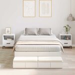 vidaXL Cadre de lit avec rangement Blanc 226.5 x 120 x 31.5 cm