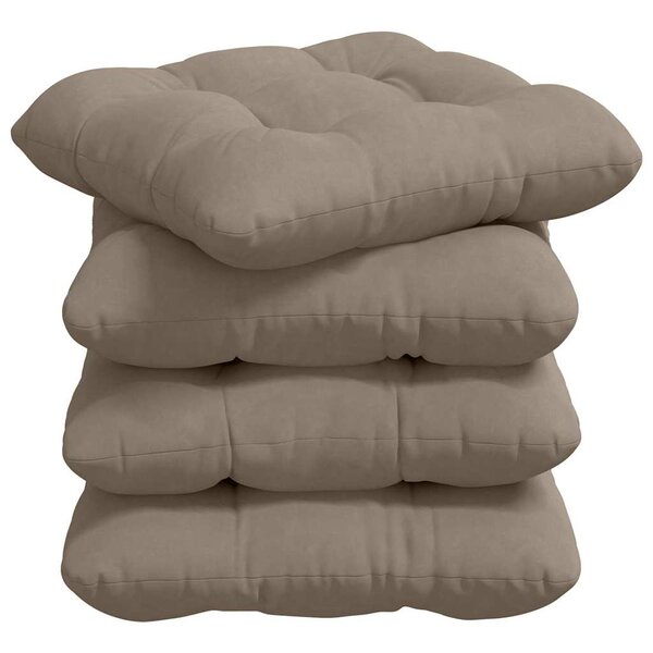 vidaXL Coussins de siège 4 Pièces Taupe 45 x 45 cm Tissu en microfibre