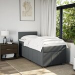 vidaXL Sommier à lattes de lit avec matelas Gris foncé 90x200 cm Tissu