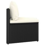 vidaXL Canapés de jardin 2 Pièces avec coussins Résine tressée Noir