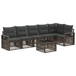 vidaXL Ensemble de canapé de jardin 7 pc Gris polyrotin