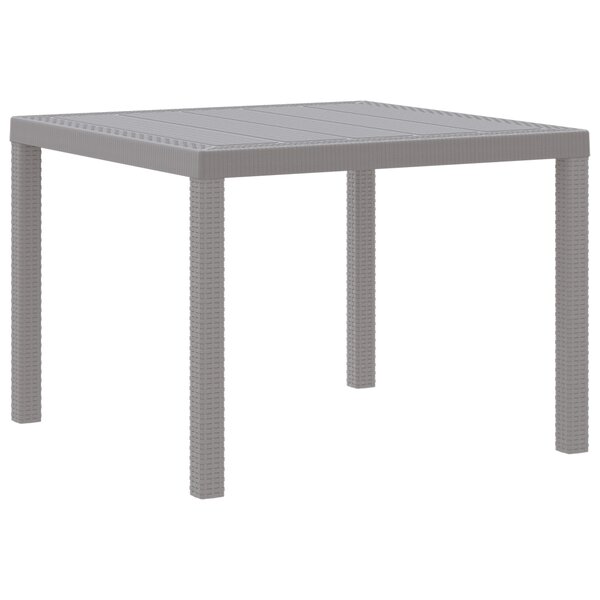 vidaXL Table de Jardin Gris clair 100x100x73 cm Poly Rattan
