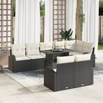 vidaXL Ensemble de 9 Pièces de Canapés de Jardin avec Coussins Noir Poly Rattan