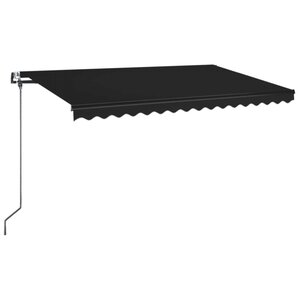vidaXL Auvent automatique et capteur de vent LED 450x350 cm Anthracite