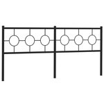 vidaXL Tête de lit métal noir 193 cm