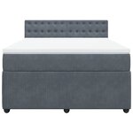 vidaXL Sommier à lattes de lit et matelas Gris foncé 140x190cm Velours