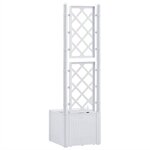 vidaXL Lit surélevé de jardin et treillis et système d'arrosage Blanc