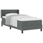 vidaXL Lit boxspring avec matelas avec matelas Gris foncé 90 x 190 cm
