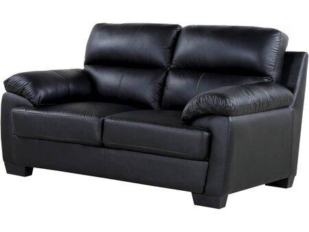 Canapé cuir et pvc "cardiff" - 163 x 92 x 93 cm - 2 places - noir