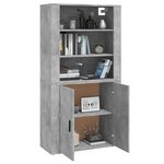 vidaXL Buffet haut Gris béton Bois d'ingénierie