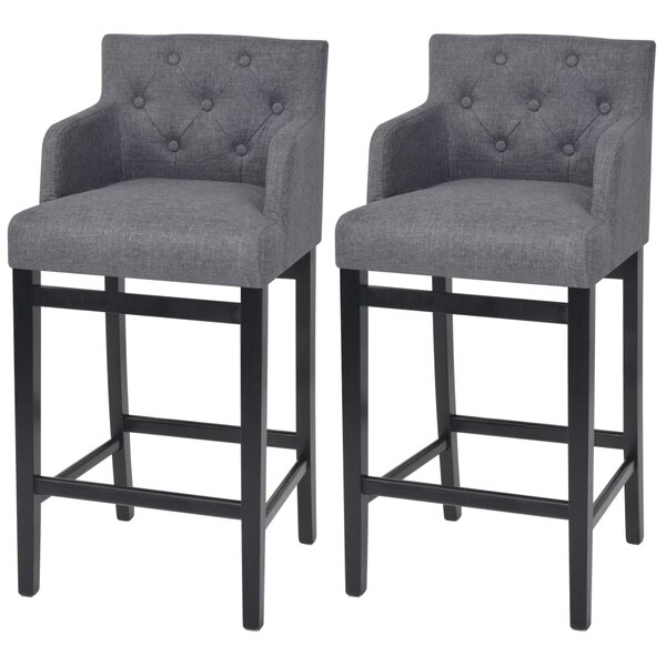 vidaXL Tabourets de bar lot de 2 gris foncé tissu