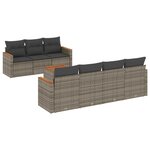vidaXL Salon de jardin 8 Pièces avec coussins gris résine tressée