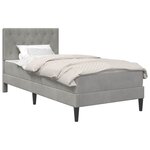 vidaXL Cadre de lit avec matelas Gris clair 90 x 200 cm Velours