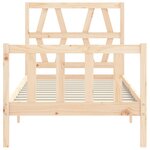 vidaXL Cadre de lit avec tête de lit 90x200 cm bois massif